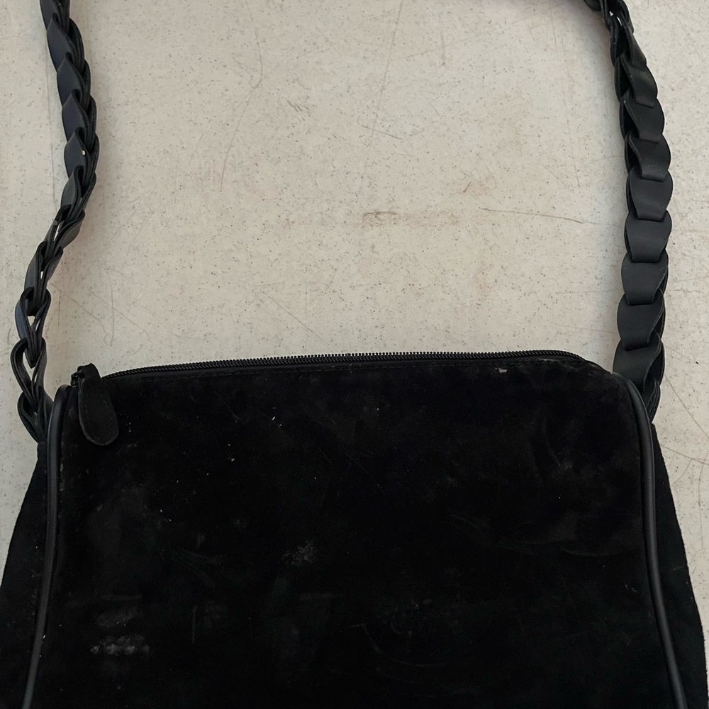 Black Suede Shoulder Bag